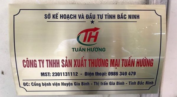 Làm biển công ty giá rẻ, lấy ngay tại Hà Nội, TPHCM