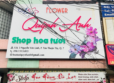 Bảng hiệu Hiflex cho shop hoa tươi