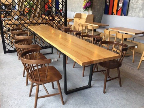 Bàn ghế cafe gỗ đơn giản
