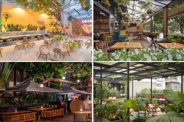 Quán cafe sân vườn đơn giản